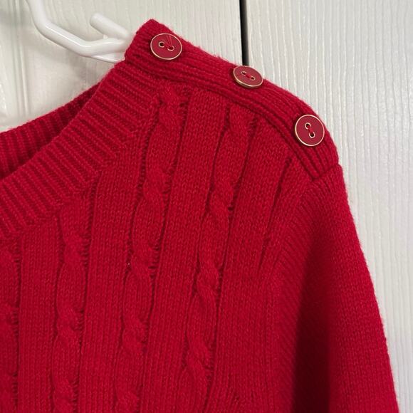 Talbots NWT Red Cable Knit Crewneck Sweater Classic Pullover Plus Size 2XP - Picture 5 of 9